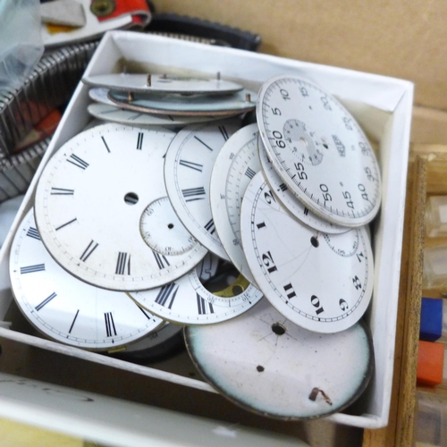 2078 - Assorted watch spares, dials, straps, etc.