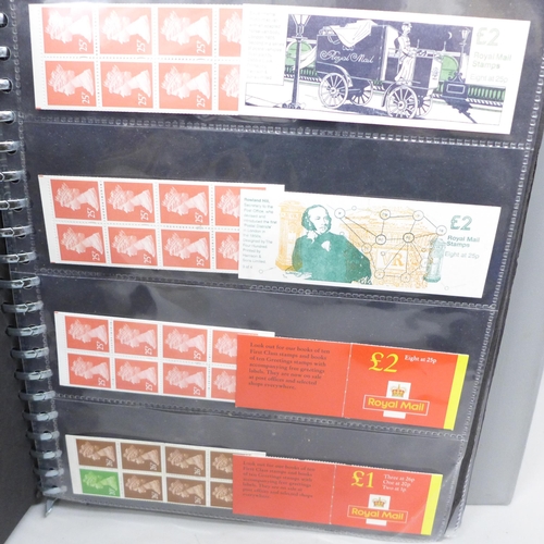 2084 - Stamps; an album of Great Britain folded booklets, (face value exceeds £160)