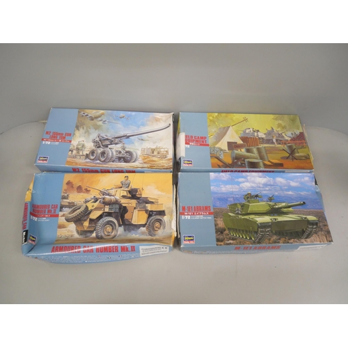 2114 - A collection of model kits, mainly military tanks, includes Airfix and Hasegawa