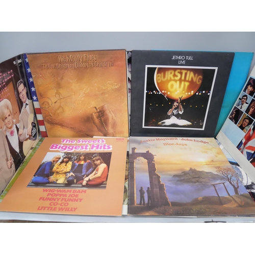 2127 - A collection of 19 LP records including Yes, Jethro Tull, Tangerine Dream, The Sweet, Moody Blues, S... 