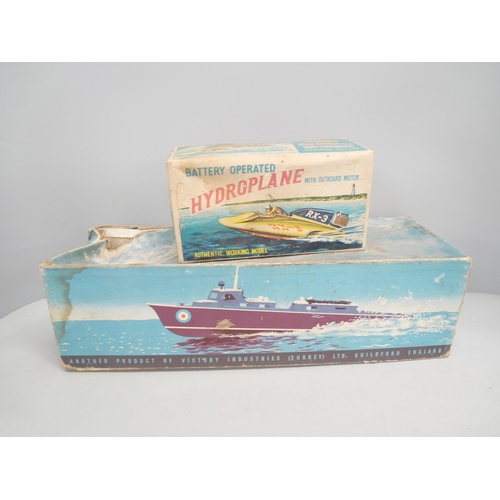 2141 - A Victory Vosper RAF crash tender model boat and a Clifford battery operated model Hydroplane, both ... 