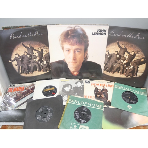 2152 - The Beatles and related, eight LP records and seven 45rpm singles