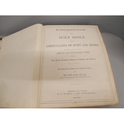 2170 - A Victorian leather bound Holy Bible dated 1864 owned by one of the leading architects in Edinburgh,... 