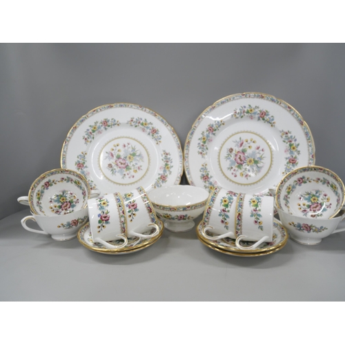 2178 - A ten setting bone china Coalport Ming Rose dinner service. Including soup and cereal bowls, dinner ... 