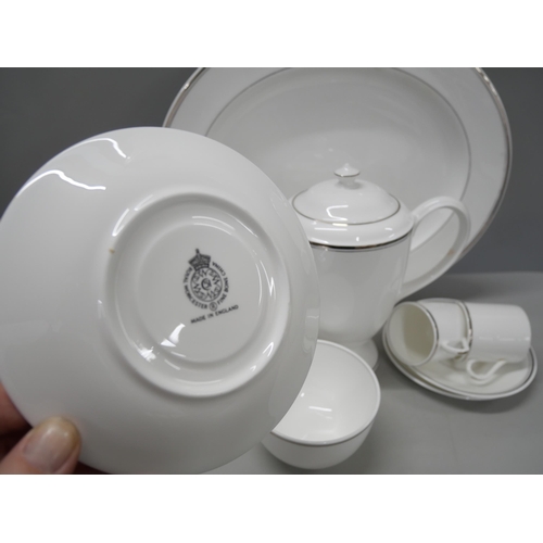 2183 - A collection of Royal Worcester fine bone china tea and dinnerware in the Monaco pattern. Comprising... 