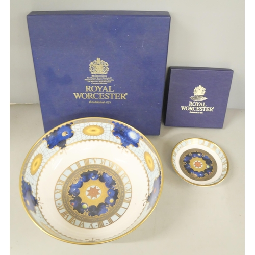 2210 - A Royal Worcester Millenium bowl and dish, boxed, a Mason's jug, a Hummel figure and other decorativ... 