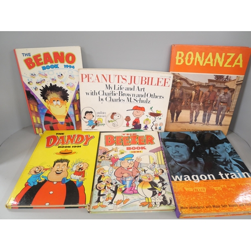 2215 - A collection of childrens books and annuals including Dandy, Beano, The Snoopy Festival, Boy's Annua... 