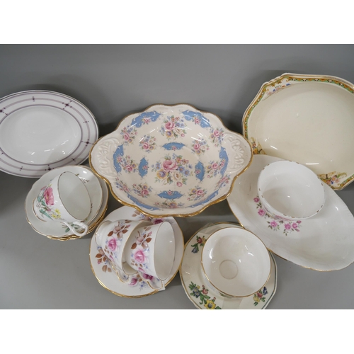 2222 - A collection of china and porcelain including Royal Doulton Infinity, Booths Old Staffordshire, cups... 