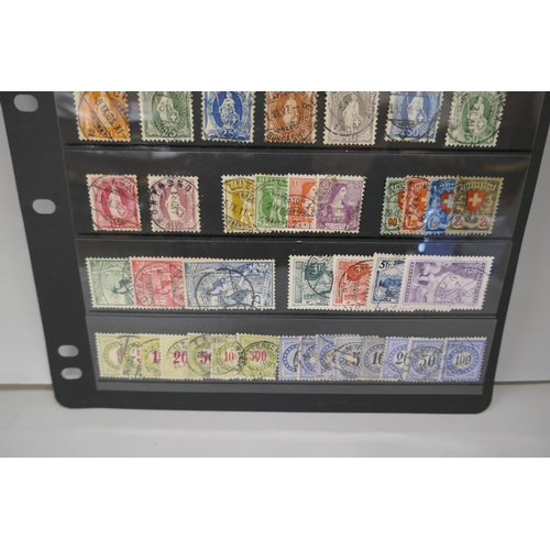 2223 - Stamps; a stocksheet of early Swiss stamps