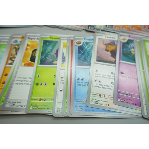 2254 - A large collection of ‘151’ scarlet and violet Pokémon cards including holographic