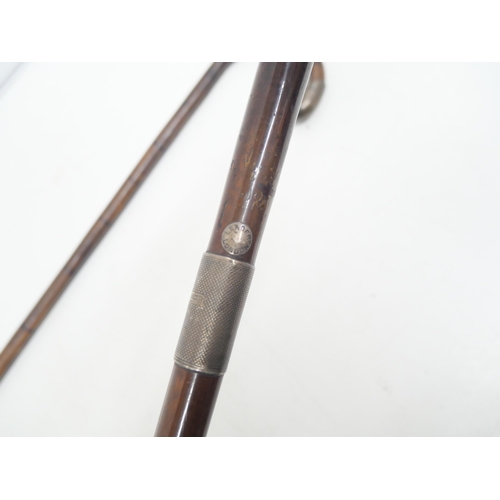 2269 - Two walking sticks: Leader of London with silver collar and a wooden silver tipped stick