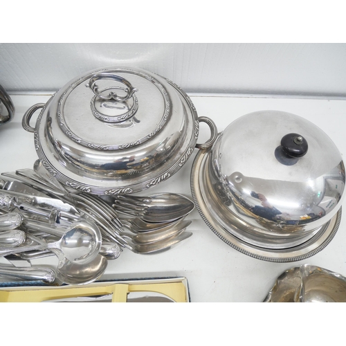 2273 - A large collection of silver plated items including Mappin & Webb cutlery set, other tureens and pot... 