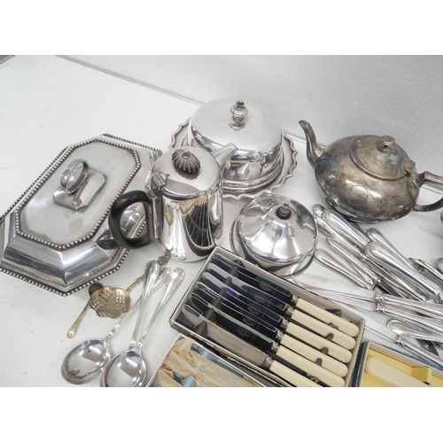 2273 - A large collection of silver plated items including Mappin & Webb cutlery set, other tureens and pot... 