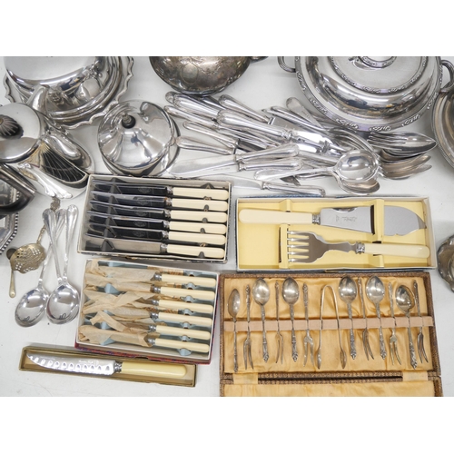 2273 - A large collection of silver plated items including Mappin & Webb cutlery set, other tureens and pot... 