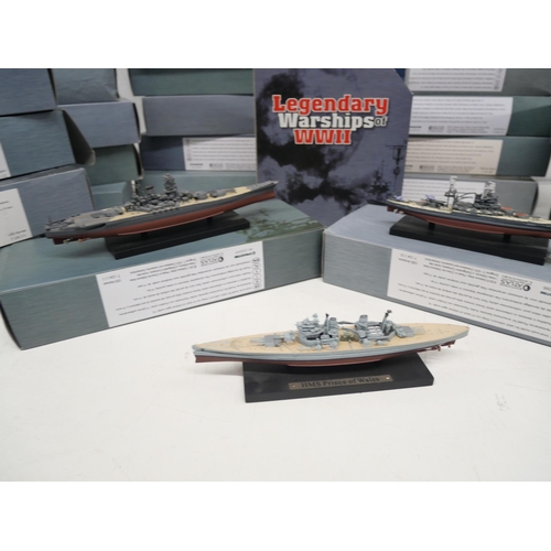 2274 - A collection of 39 Atlas Editions DE Agostini model Legendary Warships of WWII, one lacking box **PL... 