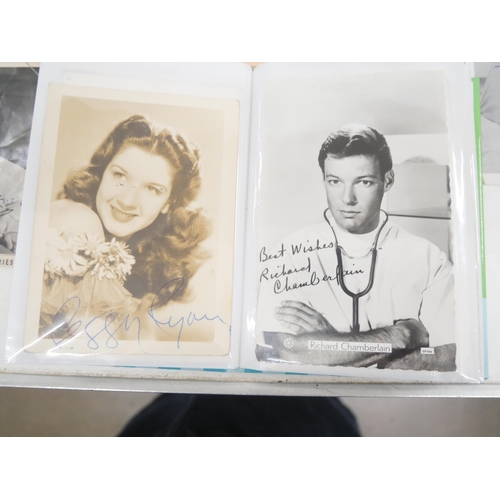 2290 - A collection of signed and facsimile autograph photographs, actresses and actors, sport, music, many... 