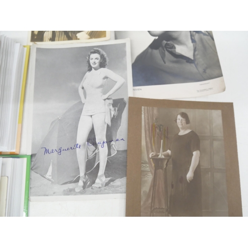 2290 - A collection of signed and facsimile autograph photographs, actresses and actors, sport, music, many... 