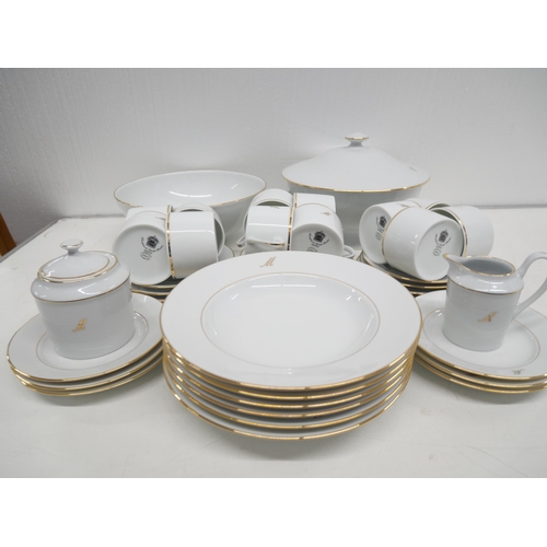 2293 - A Limoges France dinner service comprising of twelve coffee cups & saucers, six small plates, sugar ... 