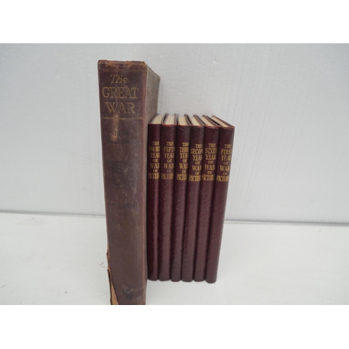 2304 - A collection of six The War in Pictures books, six volumes, with the Great War published 1917 - The ... 