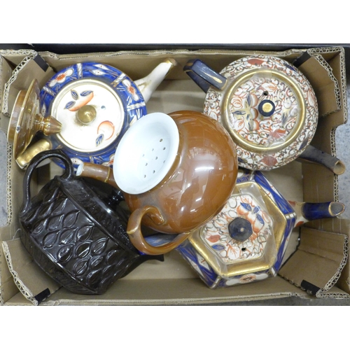 2314 - Three boxes of china and glass, including Royal Doulton, Wedgwood clock, Toby jugs, Coalport Meg, te... 