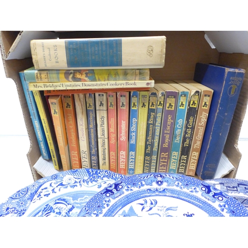 2317 - A box of books and three boxes of china and glass **PLEASE NOTE THIS LOT IS NOT ELIGIBLE FOR IN-HOUS... 