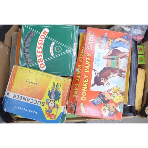 2322 - Three boxes of toys and games including Meccano, Airfix, Italeri, Spirograph, etc. **PLEASE NOTE THI... 