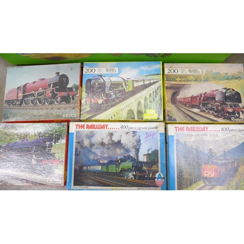 2323 - A box of approximately 26 steam railway jigsaw puzzles **PLEASE NOTE THIS LOT IS NOT ELIGIBLE FOR IN... 