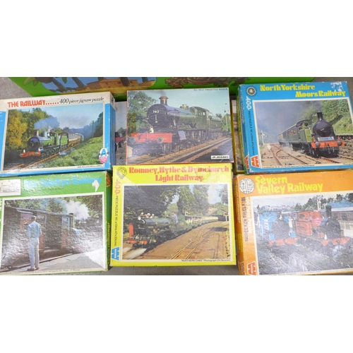 2323 - A box of approximately 26 steam railway jigsaw puzzles **PLEASE NOTE THIS LOT IS NOT ELIGIBLE FOR IN... 