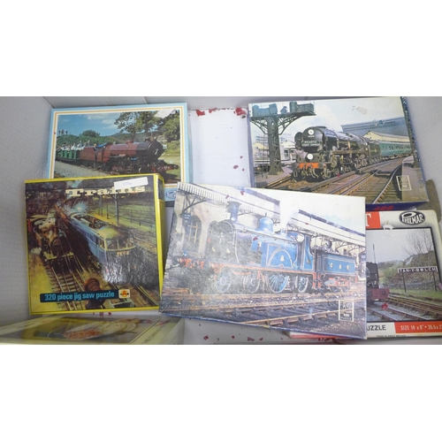 2323 - A box of approximately 26 steam railway jigsaw puzzles **PLEASE NOTE THIS LOT IS NOT ELIGIBLE FOR IN... 