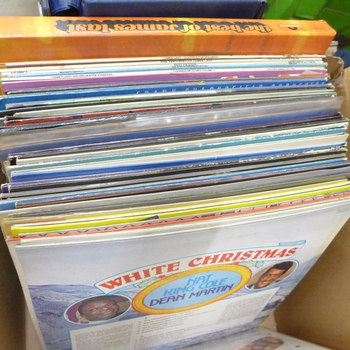 2324 - Five boxes of LP records including one The Beatles, easy listening, classical and some pop**PLEASE N... 