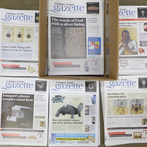 2300 - Approximately 75 Antiques Trade Gazette magazines, up to last week's edition, Sept 16 2023 onwards *... 