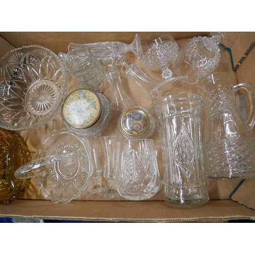 2262 - A collection of glass to include three Babycham glasses, other cut glass, champagne glasses, vases, ... 