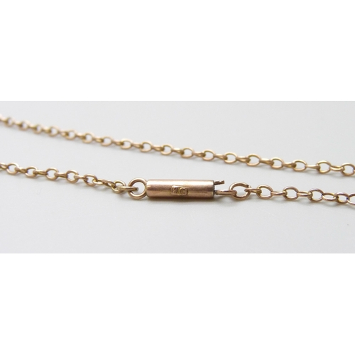 7002 - A 9ct gold chain together with a 9ct gold dolphin pendant set with a pearl, 2.4g, pendant 1.5cm, cha... 