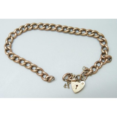 7003 - A 9ct gold gate bracelet, a/f, 6g