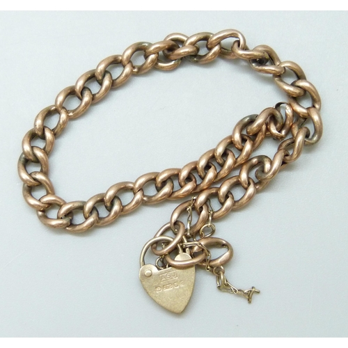 7003 - A 9ct gold gate bracelet, a/f, 6g