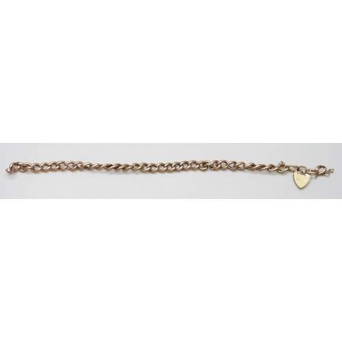 7003 - A 9ct gold gate bracelet, a/f, 6g