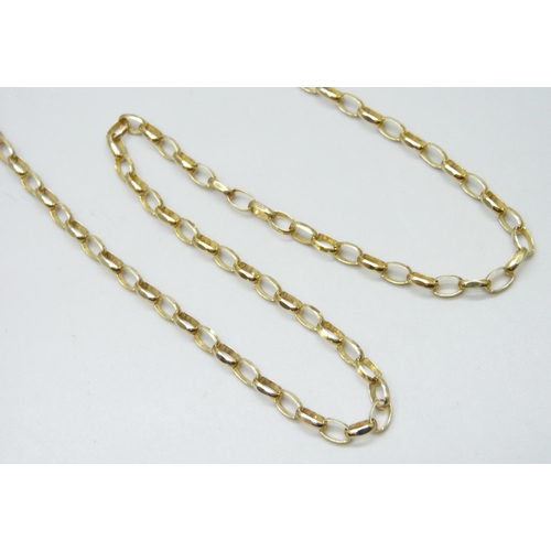 7075 - A 9ct gold belcher chain necklace, 8.4g, 51cm