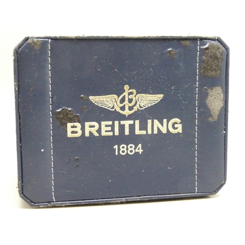 7233 - A Breitling Chrono 1461 wristwatch with moonphase dial, 42mm including crown, with box and papers