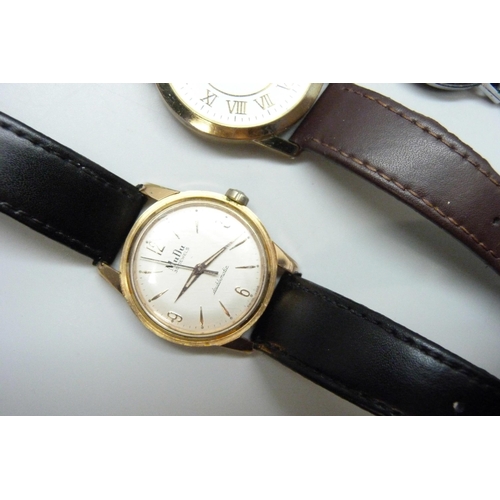 7246 - Five wristwatches including MuDu and Everite