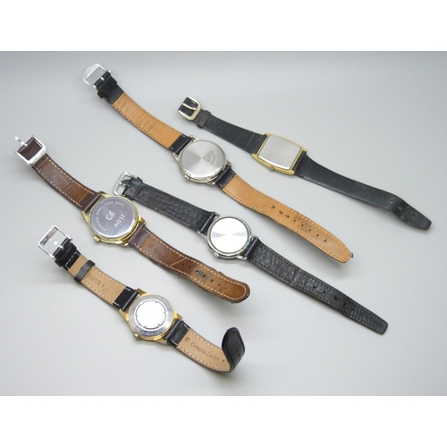 7246 - Five wristwatches including MuDu and Everite