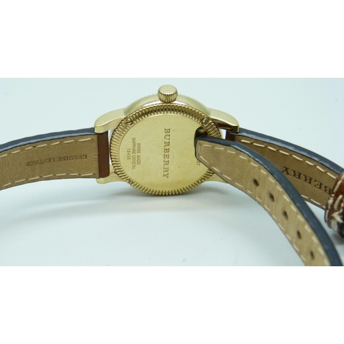 7257 - A lady's double wrap Burberry wristwatch, 32mm including crown