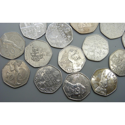 7264 - Twenty collectable 50p coins