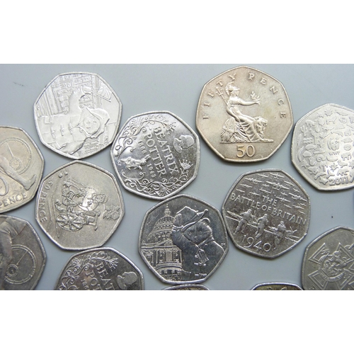 7264 - Twenty collectable 50p coins