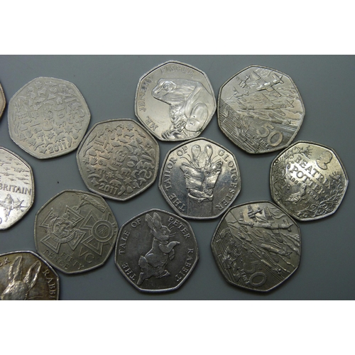 7264 - Twenty collectable 50p coins