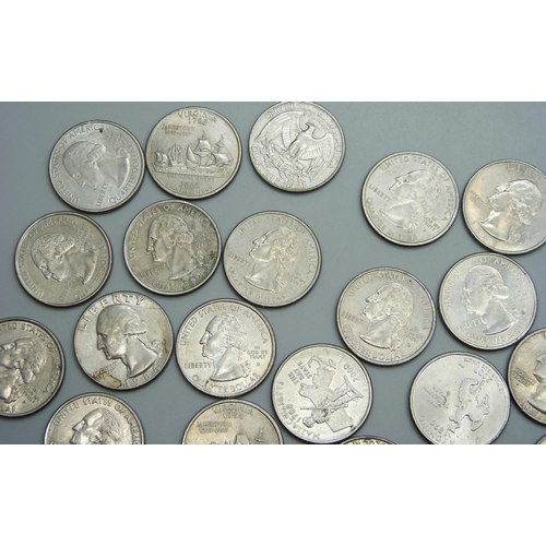 7265 - Thirty six commemorative USA states quarters