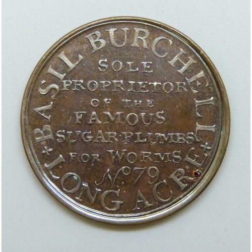 7275 - An early 19th Century Middlesex Token for Basil Burchell sole proprietor of baby teething products