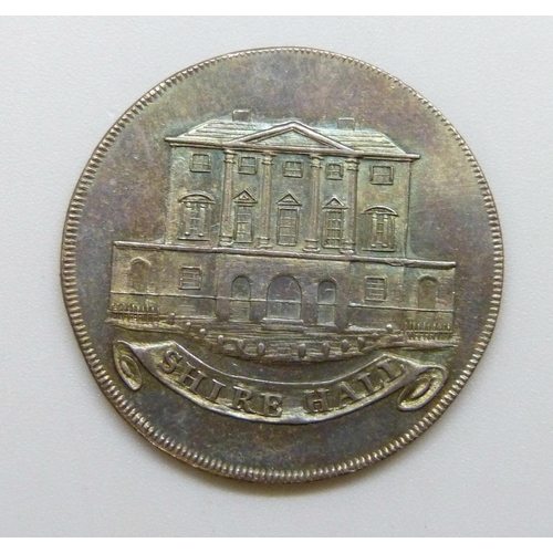 7276 - An Essex Chelmsford 1794 halfpenny 'Shire Hall', edge Payable at Clachar & Cos, Chelmsford, Essex, h... 