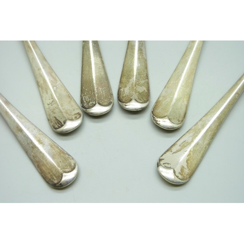 7290 - A set of six silver table spoons, Atkin Brothers, Sheffield 1930, 515g