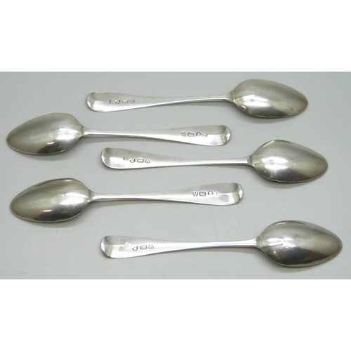 7297 - Set of five silver teaspoons, Dorothy Langlands, Newcastle, 1805-1813, 64g