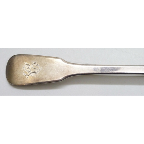 7299 - A Georgian silver serving spoon, possibly Josiah Barnett & William Waters, London, 67g